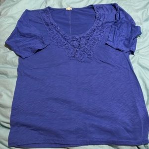 5/$25 Blue J. Crew Half Sleeve Scoop Neck Top Small